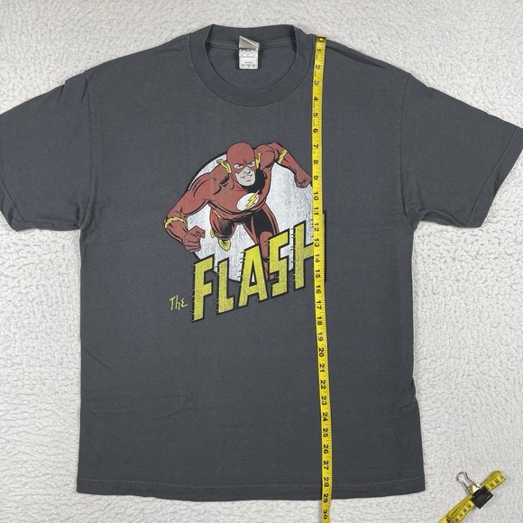 DC Comics Shirt Mens Large Gray The Flash Super Hero Vintage Comic Book Tee - Picture 9 of 12